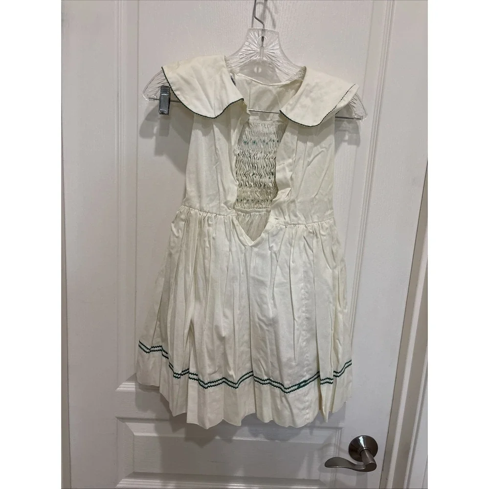 Vtg polly Finders smocked  Girls Party Dress Sz 7  Cottage Prairie + slip READ